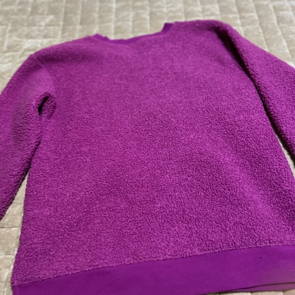 LOFT Purple Crew Neck Sweater with Textured Design - Picture 3 of 3